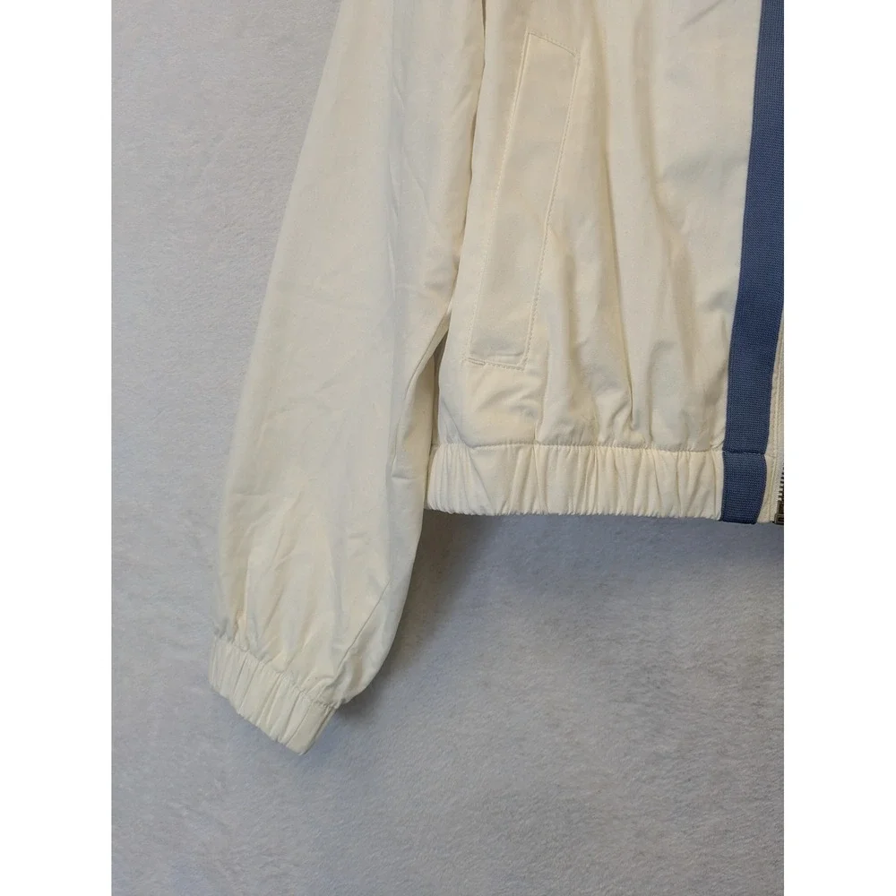 Champion Women Cream Athletic Jacket University‎ Logo Full Zip Size S